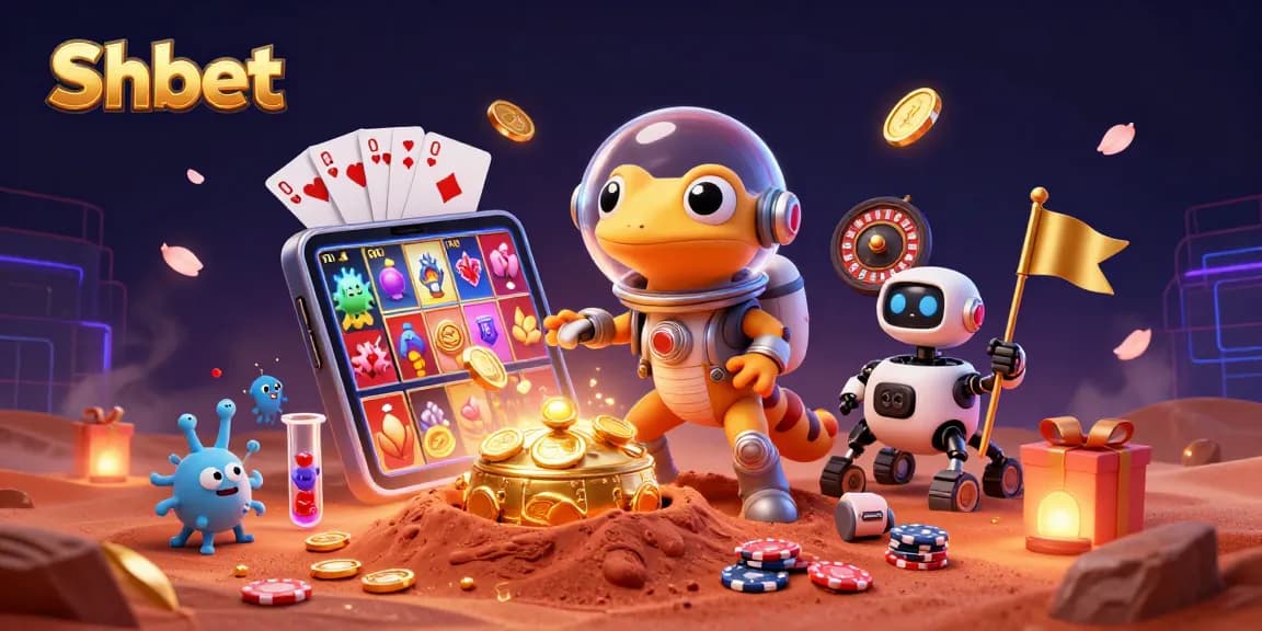 Shbet brings players thrilling casino excitement with Martian gecko finding a hidden golden casino.