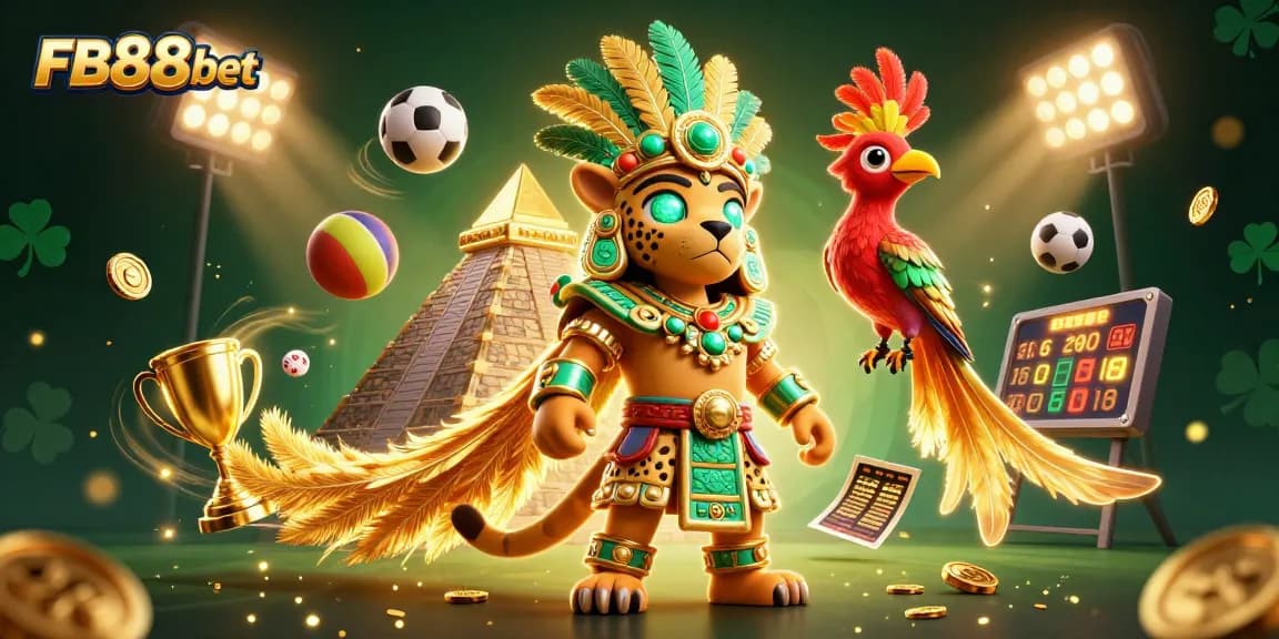 Engage with thrilling FB88bet sports betting action featuring a vibrant Mayan scene.