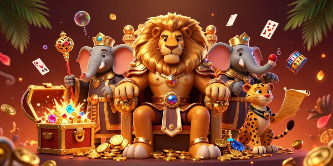 Join the excitement at u888p with fierce characters in a vibrant casino scene filled with treasures.