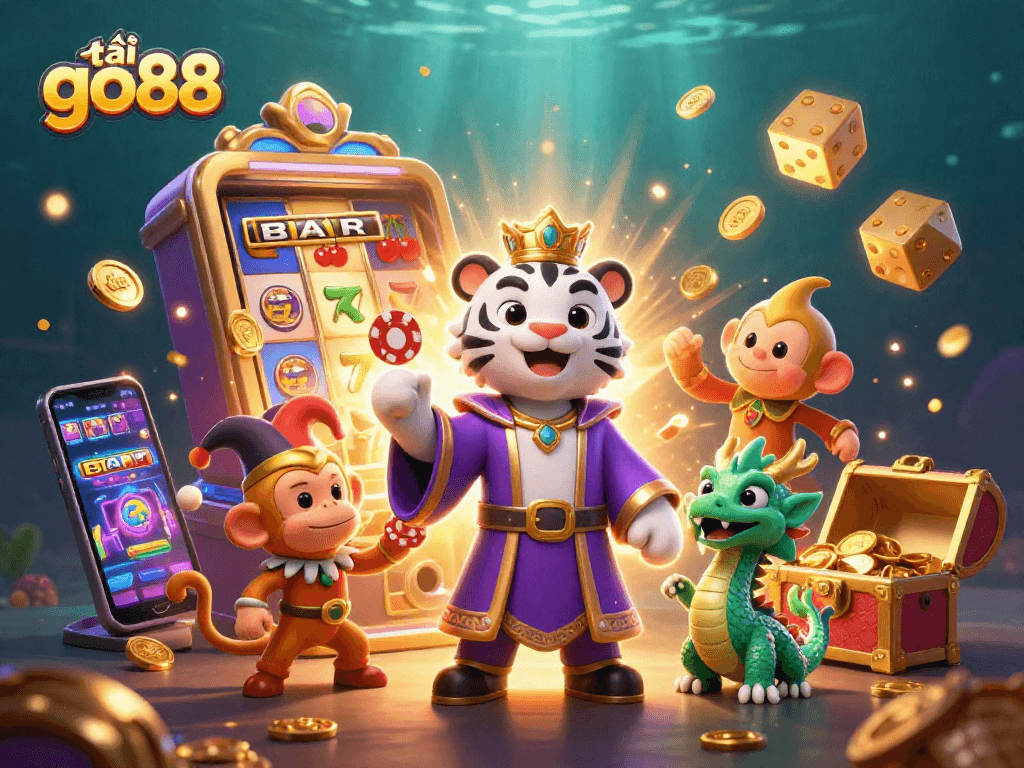 Spin and win big with tải go88, featuring vibrant characters and dynamic casino action.