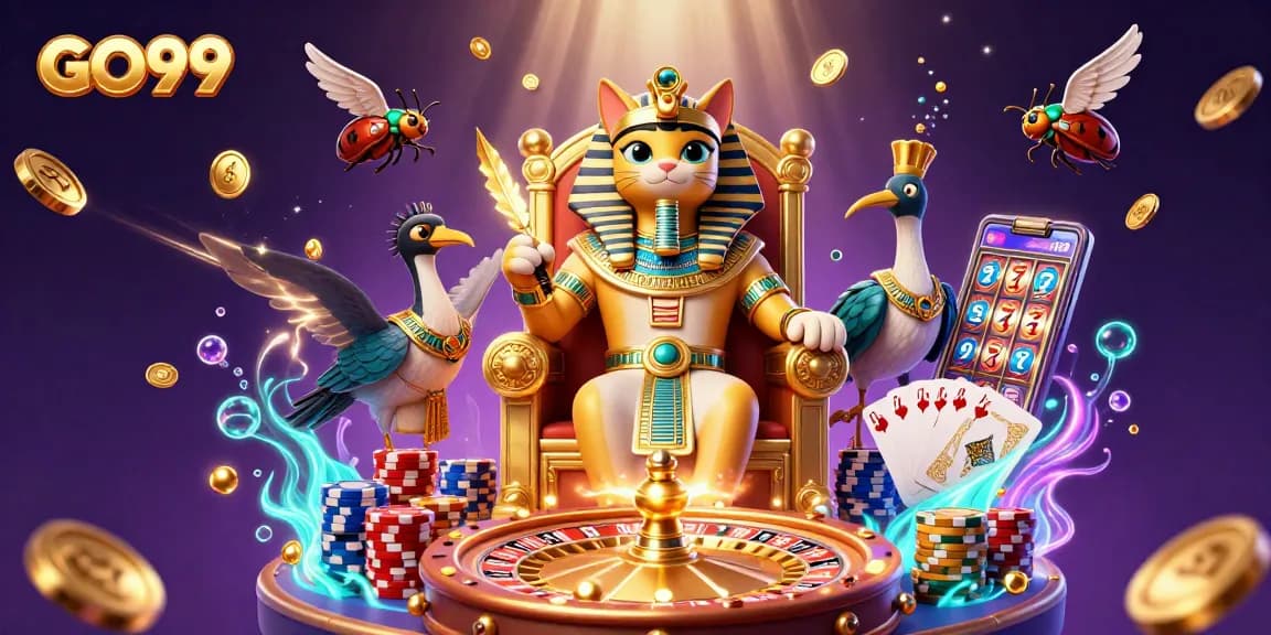 Experience thrilling victories at GO99 with stunning 3D illustration of dynamic casino action.