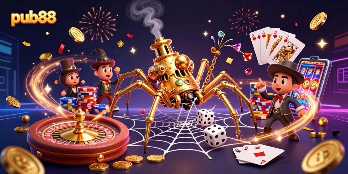 Experience winning strategies with pub88 in an ultra-detailed 3D casino illustration.