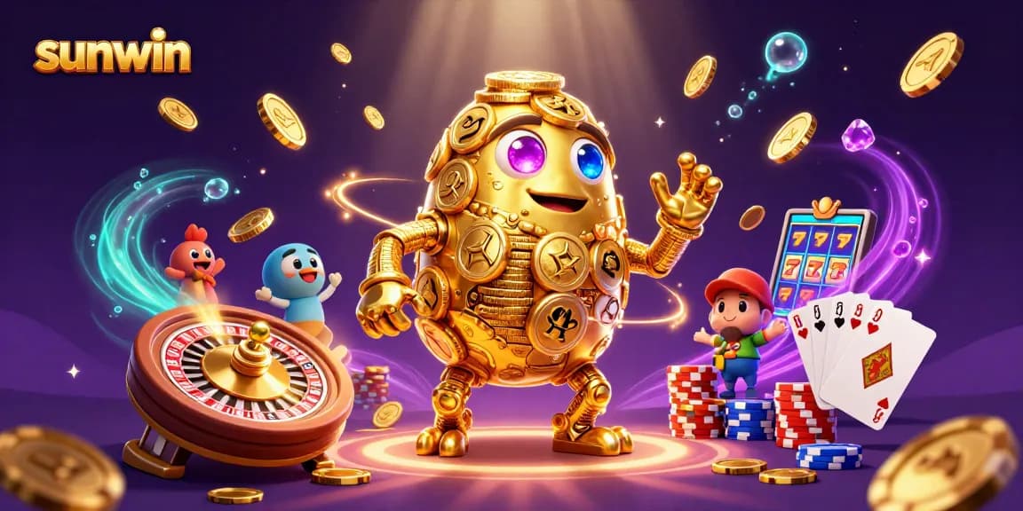 Experience thrilling gameplay with sunwin's captivating casino adventures featuring animated golden golems and dynamic gaming elements.