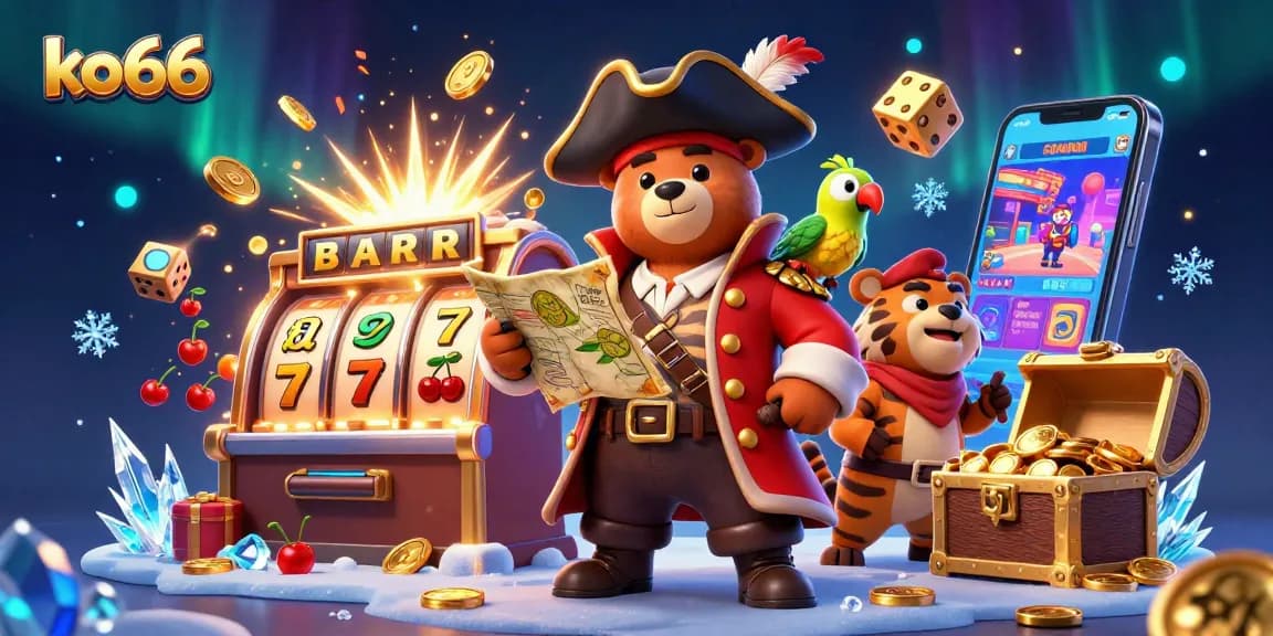Experience the excitement of ko66 with vibrant 3D characters winning at a dynamic casino.
