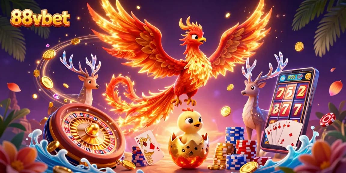 Experience the thrill of gaming at 88vbet with vibrant characters and rich casino elements.