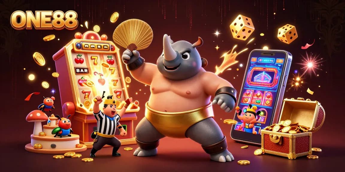 Bet on ONE88 with exciting 3D scenes of dynamic casino activities featuring coins and bonuses