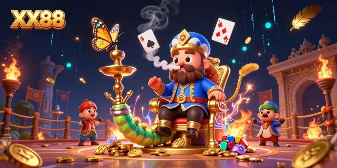 Engage with the thrilling atmosphere of XX88's vibrant casino world, showcasing unique elements.