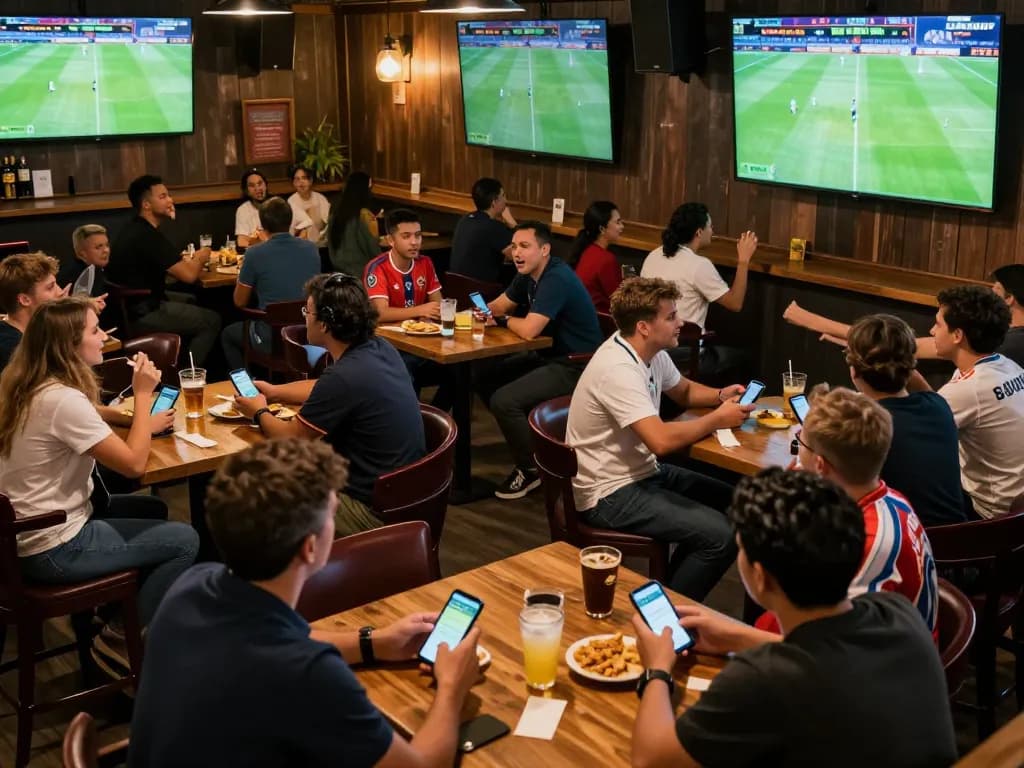 Fans engaging in live betting using vaobet app while cheering for their favorite teams.