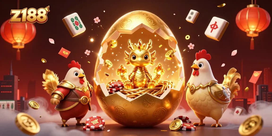Join the excitement with z188, featuring a vibrant baby dragon and golden poker chips in this rich casino scene.
