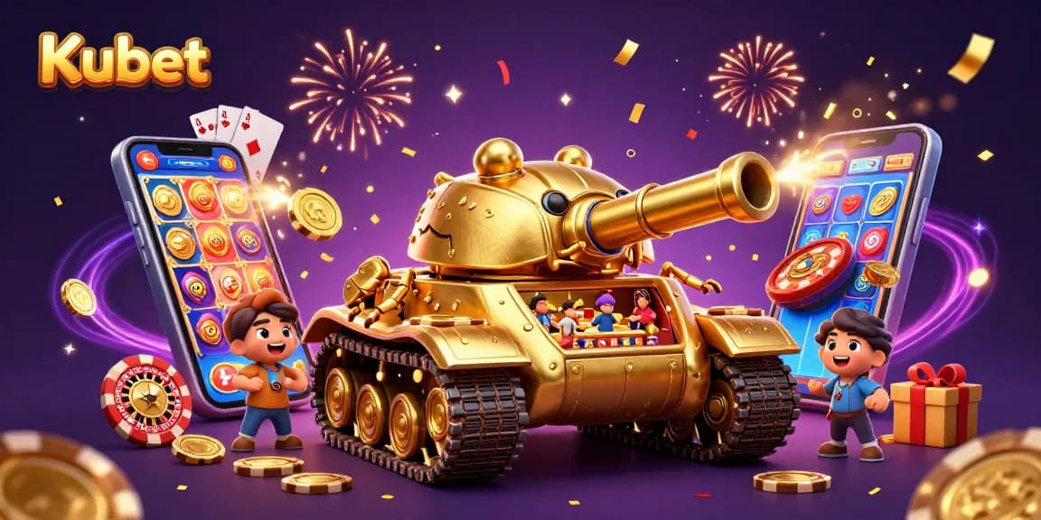Play engaging casino games like Kubet inside a vibrant beetle tank illustration.