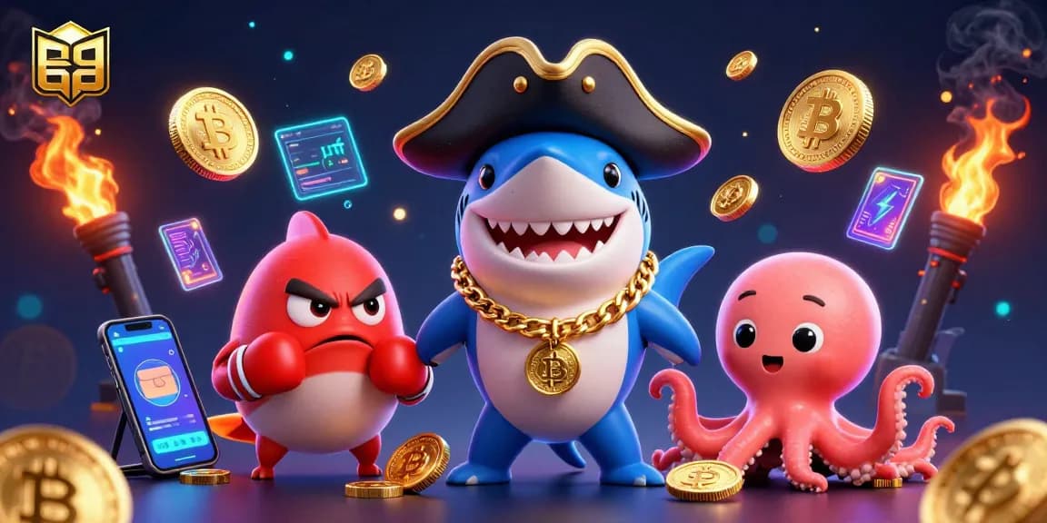ea88 pirate shark and friends showcasing crypto elements in a vibrant casino setting