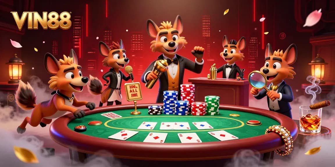Experience casino fun with VIN88 as hyenas entertain in a vibrant comedy club!