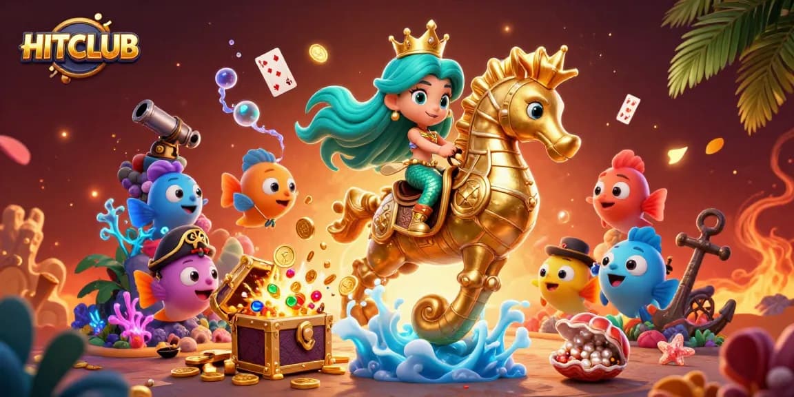 HITCLUB showcases an engaging underwater casino experience with vibrant characters and spectacular gaming elements.