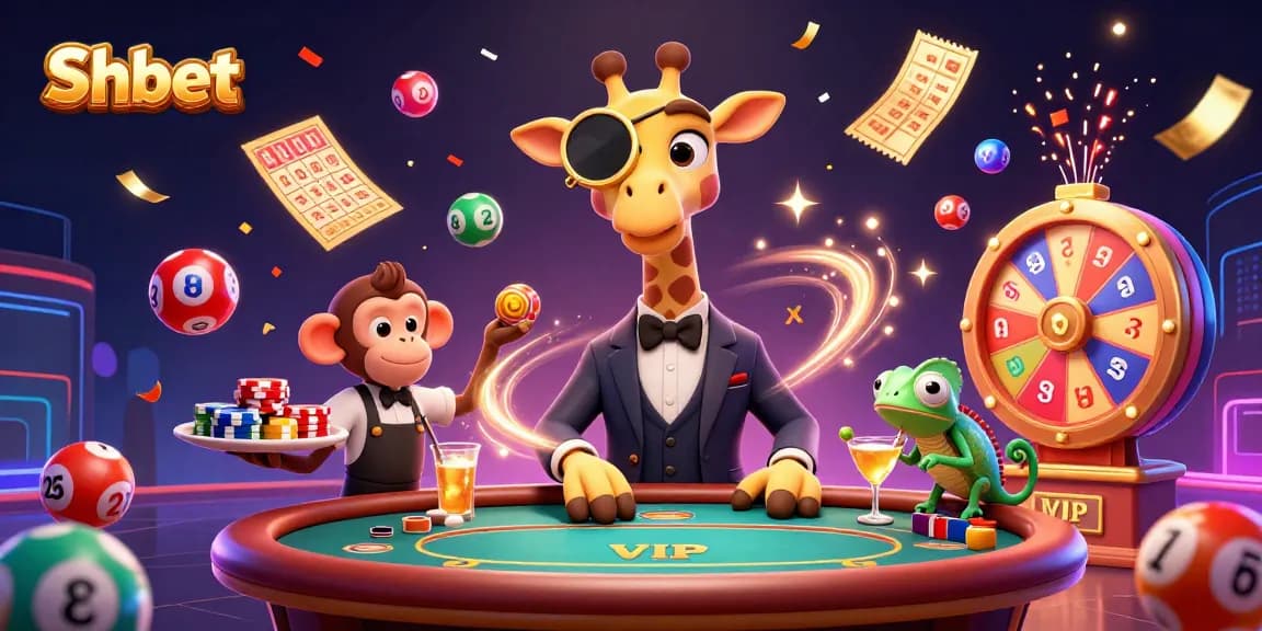 Join the excitement at Shbet with high-roller giraffes and vibrant casino elements in a thrilling scene.