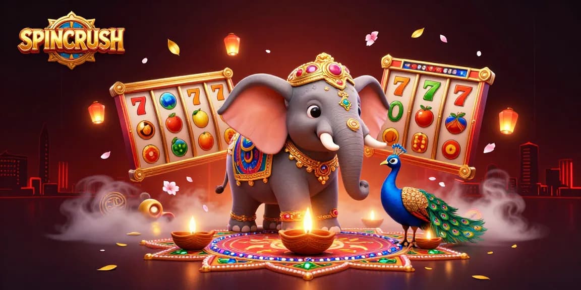 Engage with SPINCRUSH to enjoy a vibrant 3D gaming adventure featuring colorful casino elements.