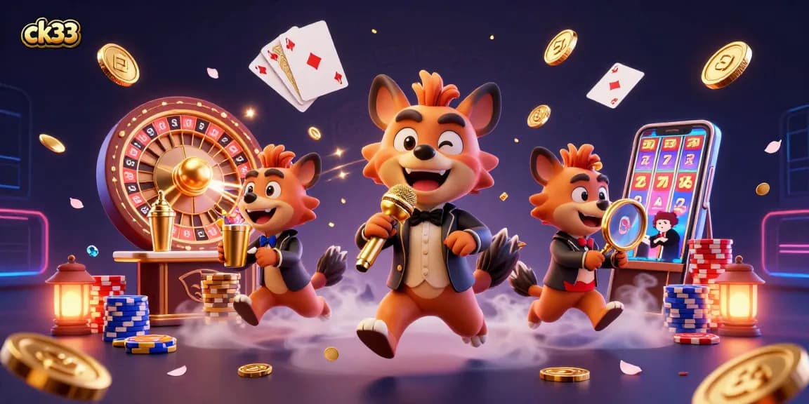 Experience the vibrant gaming atmosphere at ck33 with animated hyenas who embody the thrill of casino life.