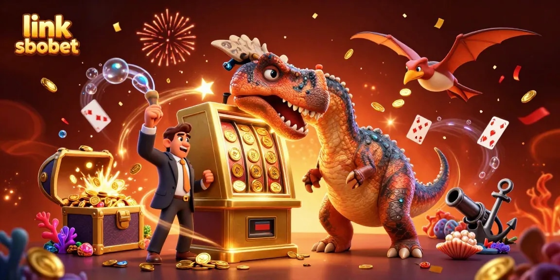 Experience the thrill of link sbobet with a pachycephalosaurus and friends winning big at the casino.