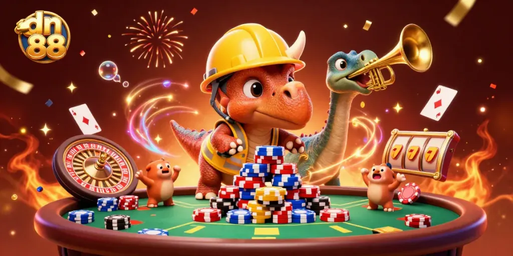 Engage in vibrant casino action with dn 88, featuring exciting poker scenes and dynamic characters.