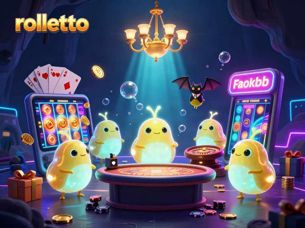 Experience rolletto's vibrant casino with glowworms and dynamic gambling elements.