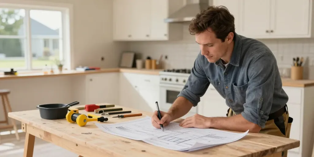 Expert contractor at work on a home project, showcasing reliable local services in a community.