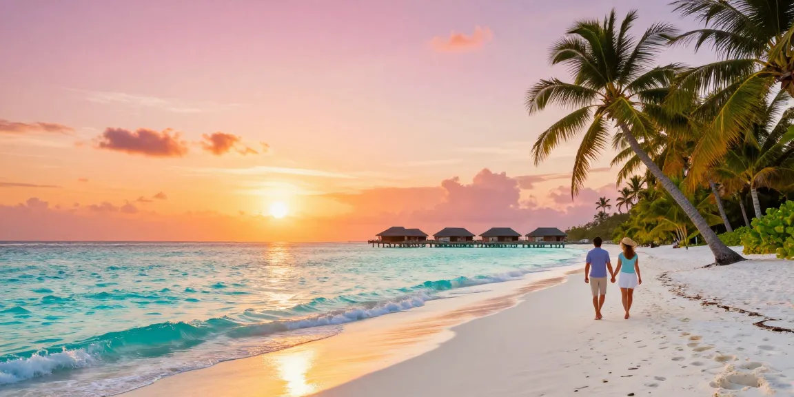 Stunning tropical beach scene ideal for a luckywin travel guide.