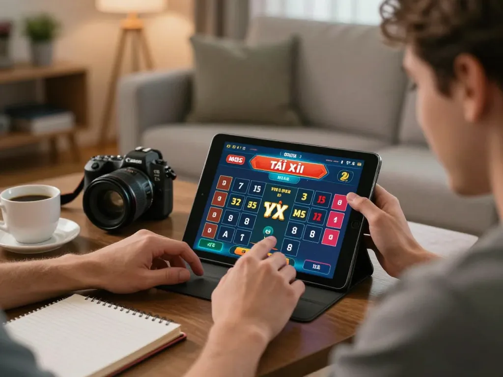 Players engaged in thrilling tài xỉu md5 online gameplay at home, showcasing excitement and strategy.