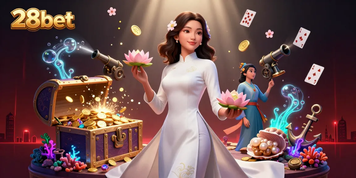 Experience thrilling gaming at 28bet with a vibrant 3D casino scene showcasing fortune and excitement.