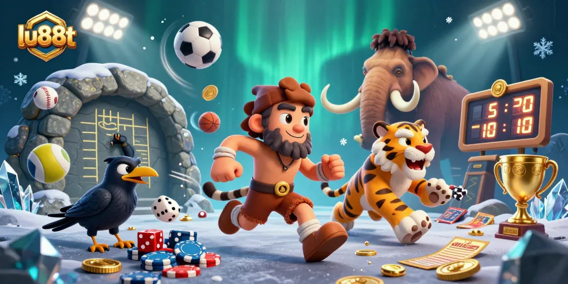 Engage with lu88t while betting in a vibrant casino scene featuring sports dynamics and unique characters.